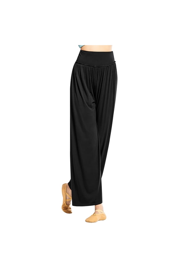 Women's Wide Leg Casual Loose Pants Yoga Sweatpants Comfy Crossover High Waisted Lounge Pajama Flowy Pants with Pockets
