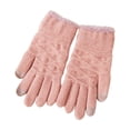 thumbnail image 1 of Alkepwun Women's Winter Alpaca Wool Thickened Solid Color Warm Touch Screen Anti Pilling and Wear Resistant Mid Length Knitted Gloves, 1 of 3
