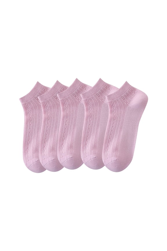 Womens Ankle Socks 100% Cotton Cute Cable-Knit Mesh Breathable Summer Ankle Socks Everyday Lightweight Athletic Running No Show Socks 5pc