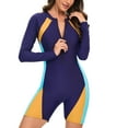 Alkepwun Womens Athletic One Piece Swimsuit Long Sleeve Rash Guard