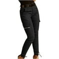 thumbnail image 1 of Alkepwun Womens Cargo Pants Casual Solid Color High Waisted Baggy Stretch Straight Leg Outfit Trousers with Pockets, 1 of 5
