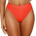 thumbnail image 1 of Alkepwun Womens Full Coverage Bikini Bottom High Waisted Ribbed Texture Bathing Suit Bottoms Summer Beach Swimwear High Cut Swim Briefs, 1 of 6