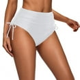 thumbnail image 1 of Alkepwun Womens Full Coverage Swim Bottoms Ruched Tie Sides Bikini Bottoms High Waisted Bathing Suit Bottom Cute Swimwear, 1 of 4