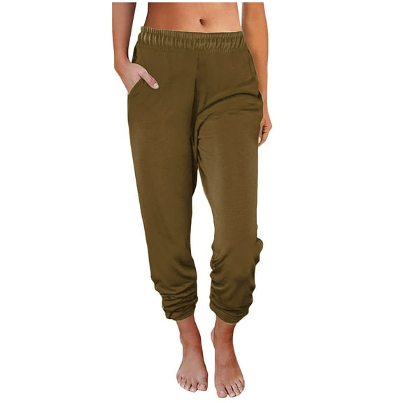 Alkepwun Womens Joggers with Pockets Lightweight Tapered Running Sweatpants for Women Elastic High Waist Jogging Lounge Pants