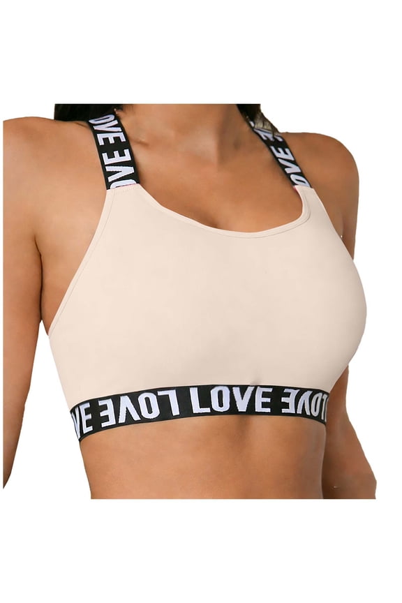 Womens Sports Bras Sexy Crisscross Back Seamless Padded Support Bra Lightweight Breathable Full-Cup Push-Up Yoga Workout Running Underwear