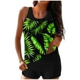 thumbnail image 1 of Alkepwun Womens Swimsuits Tankini Two Piece Plus Size Modest Bathing Suit Mesh Flowy Full Coverage Tummy Control Swim Top with Stretch Boy Shorts, 1 of 6