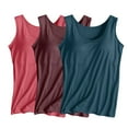 thumbnail image 1 of Alkepwun Womens Tank Tops with Build in Bras, Summer Casual Sleeveless Undershirts Padded U Neck Yoga Workout Tops Casual Slim Fit Layering Shirts,3 Pack, 1 of 3