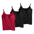 thumbnail image 1 of Alkepwun Workout Tank Tops Woman 3-Pack Camisoles with Built in Bra Slim Fit Modal Undershirt Adjustable Spaghetti Strap Pajama Yoga Tops, 1 of 6