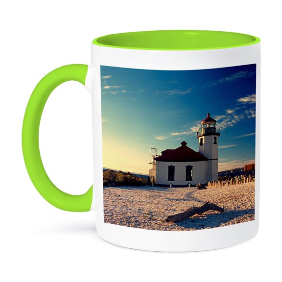 Alki Point Lighthouse In Seattle, Washington - Us48 Rdu0002 - Richard Duval, 11oz Two-Tone Green Mug