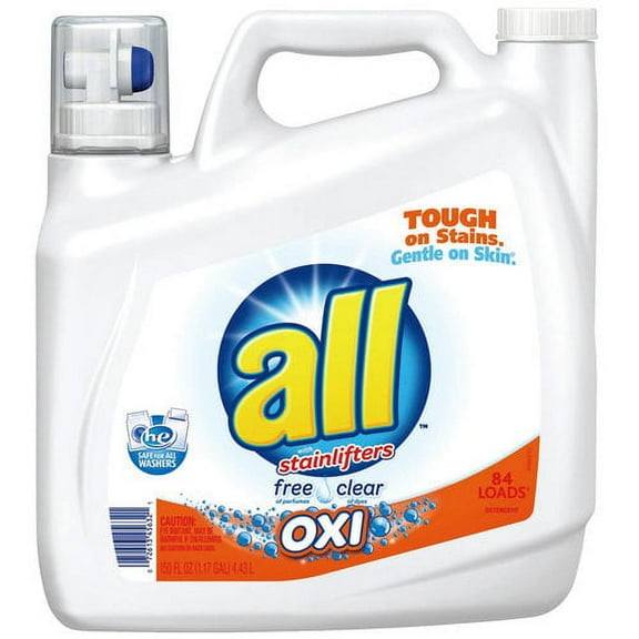 All 2x Free Clear Oxi Lndry Detg 150 Fo