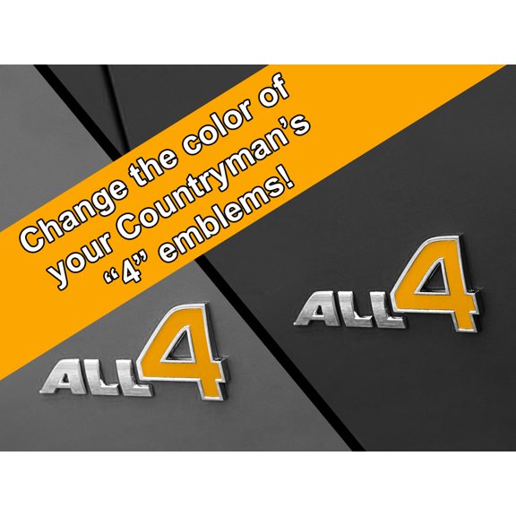 All 4 Emblem Vinyl Decal Inserts for MINI Cooper Countryman, Paceman, and Clubman - Choose Color - [GOLDEN YELLOW]