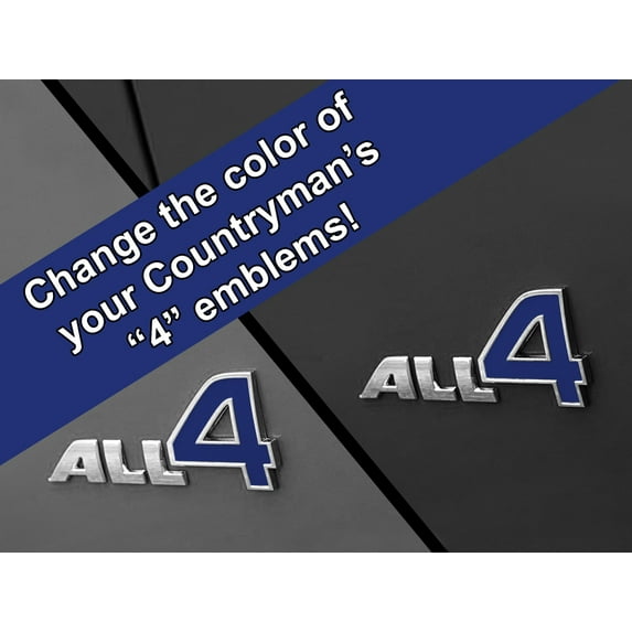 All 4 Emblem Vinyl Decal Inserts for MINI Cooper Countryman, Paceman, and Clubman - Choose Color - [KING BLUE]