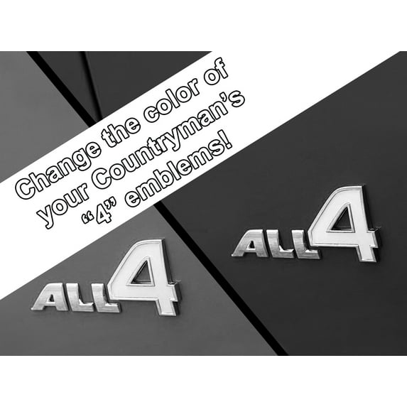 All 4 Emblem Vinyl Decal Inserts for MINI Cooper Countryman, Paceman, and Clubman - Choose Color - [WHITE]