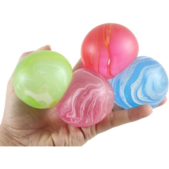 All 4 Marble Swirl Sugar Ball - 2.4" Thick Glue/Gel Stretch Ball - Ultra Squishy and Moldable Slow Rise Relaxing Sensory Fidget Stress Toy (Random Color)