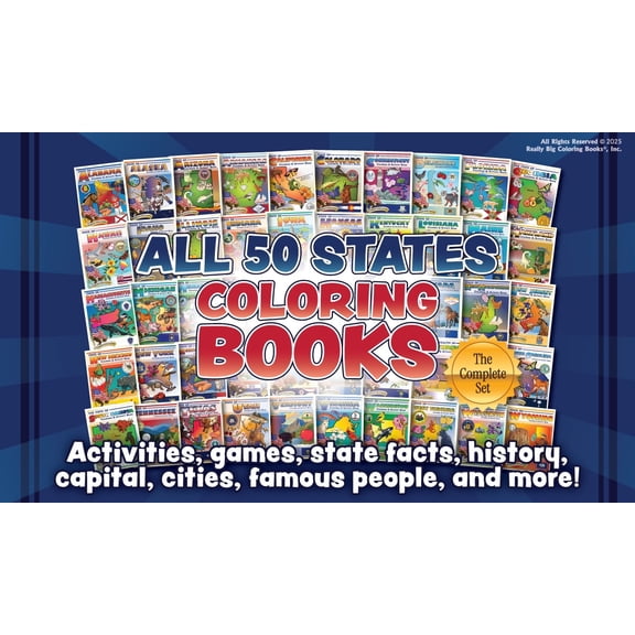 All 50 States Coloring Book Collector Set