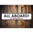 thumbnail image 1 of All Aboard Novelty Decor, Metal Wall Sign - 4x18 Inches, 1 of 4