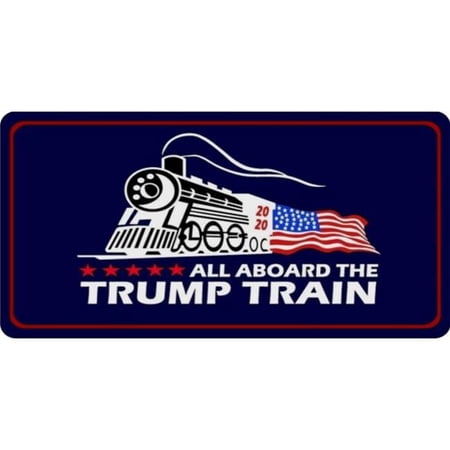 All Aboard The Trump Train 2024 Photo License Plate