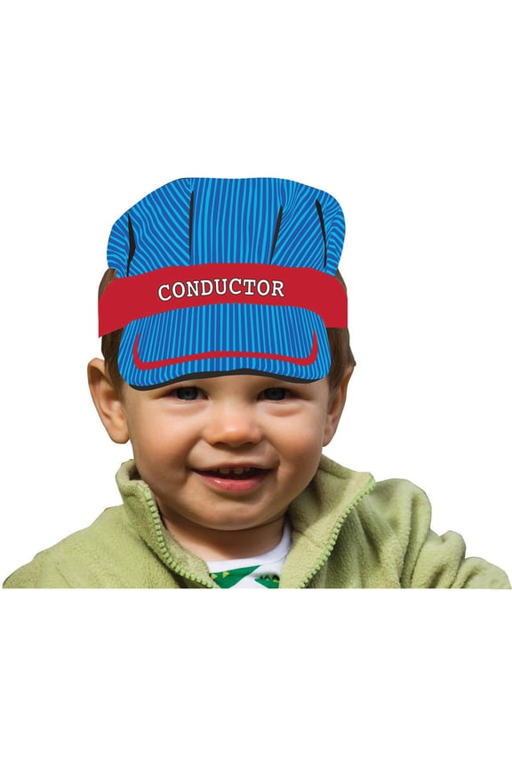 All Aboard Train Conductor's Hat Headband, 8 pk