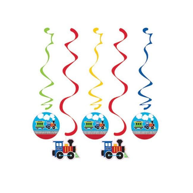 CREATIVE CONVERTING Hoffmaster Group 324343 All Aboard Dizzy Assorted Danglers, Pack of 6 - 5 Per Pack
