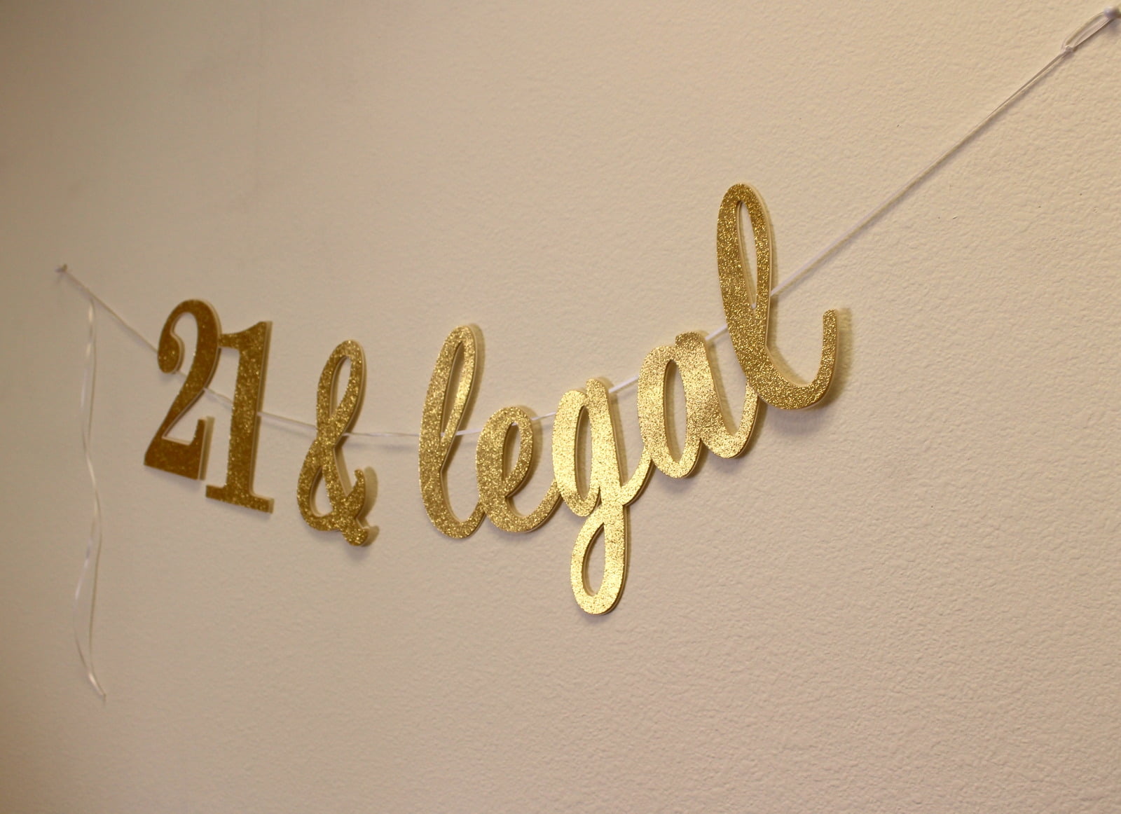 All About Details 21 & Legal Cursive Banner (Gold) - Walmart.com