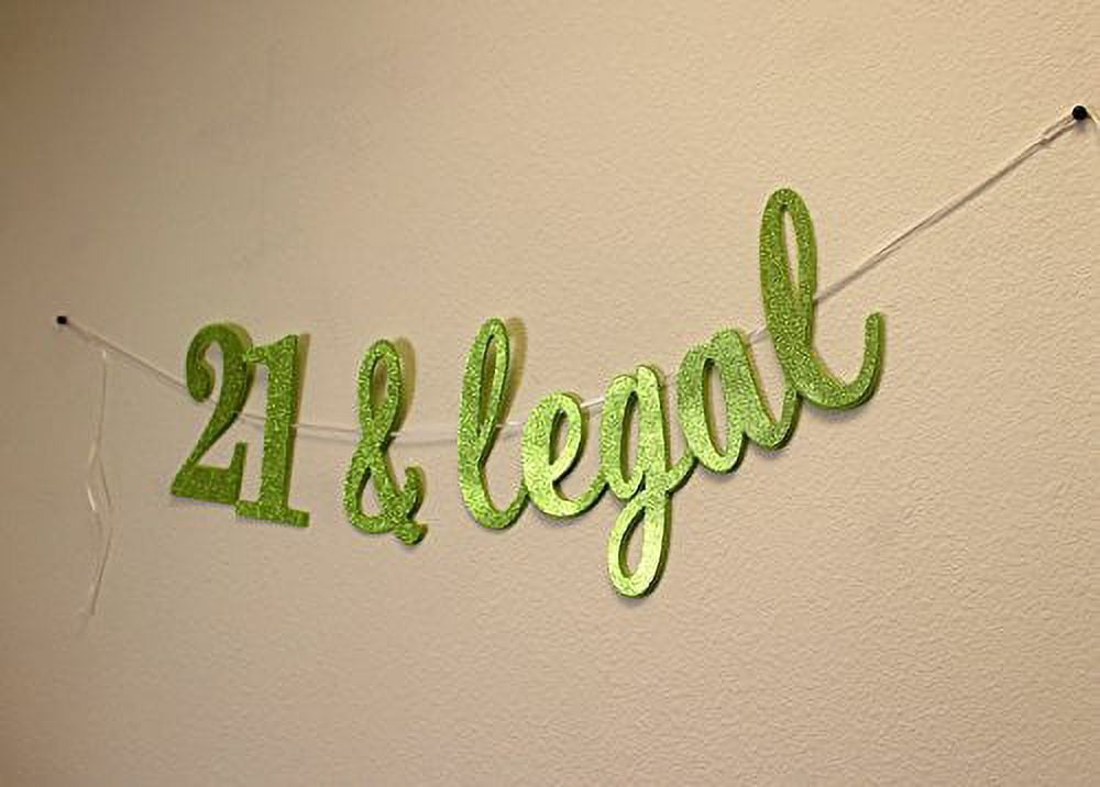All About Details 21 & Legal Cursive Banner (Lime Green) - Walmart.com