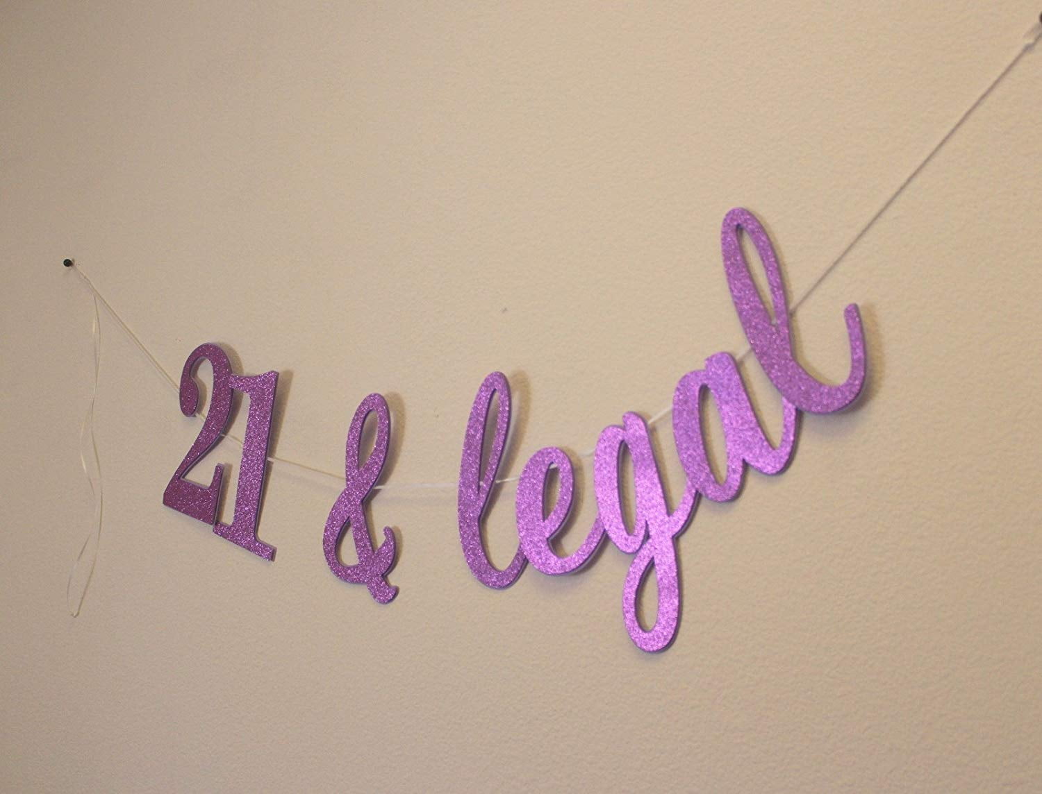 All About Details 21 & Legal Cursive Banner (Purple) - Walmart.com