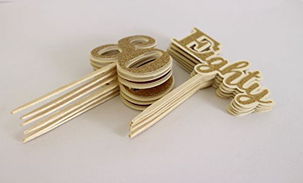 All About Details Eighty Cupcake Toppers, Set of 12 (Gold) - Walmart.com