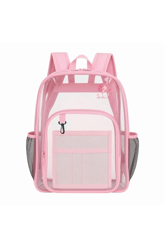 ® Clear Backpack - See-Through PVC Bookbags Stadium Approved Waterproof Backpack