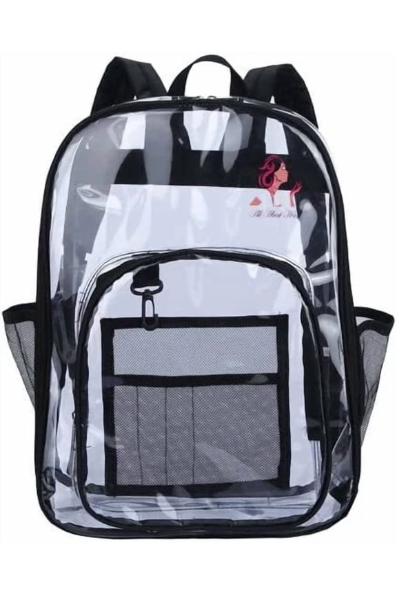 ® Clear Backpack - See-Through PVC Bookbags Stadium Approved Waterproof Backpack