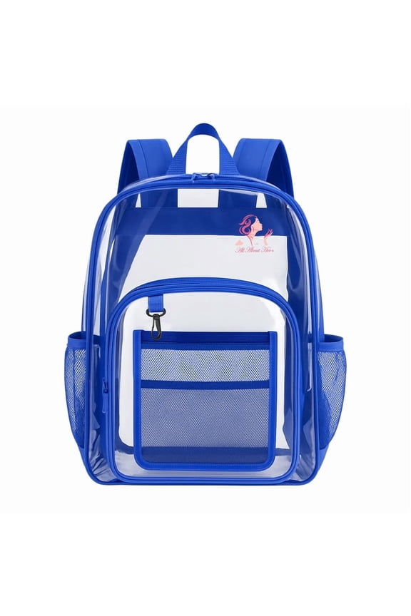 ® Clear Backpack - See-Through PVC Bookbags Stadium Approved Waterproof Backpack