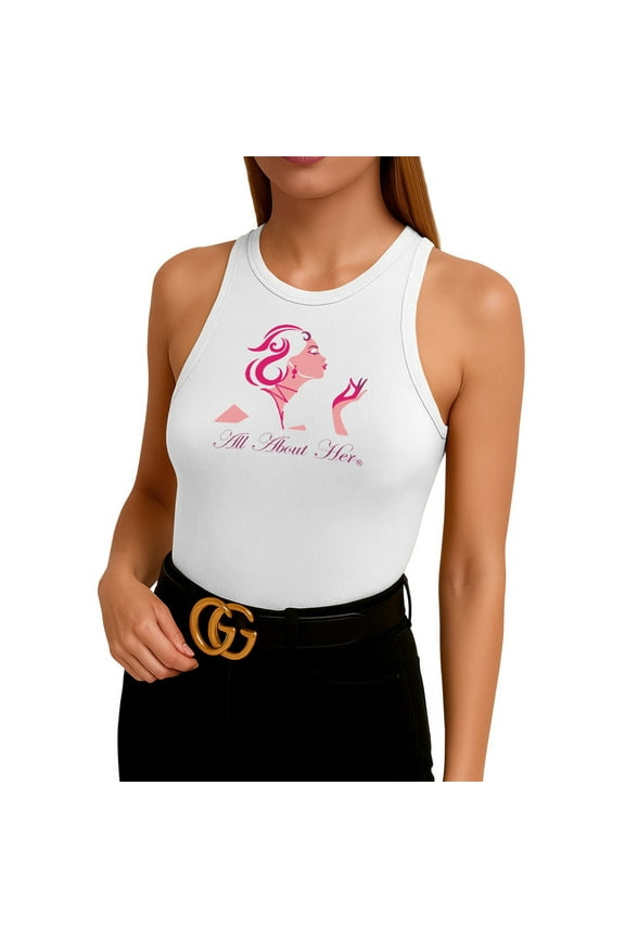 ® Women’s Ribbed Sleeveless Tank Top High Neck Slim Fit Casual Cotton Shirt