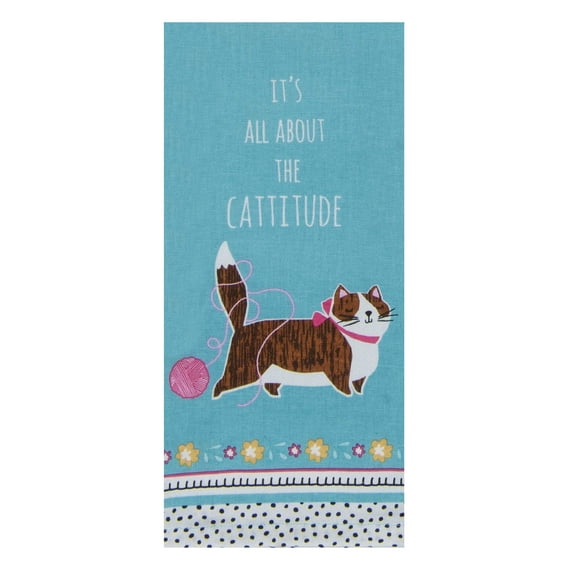 Kay Dee Designs Blue Crazy Cattitude Kitchen Towel