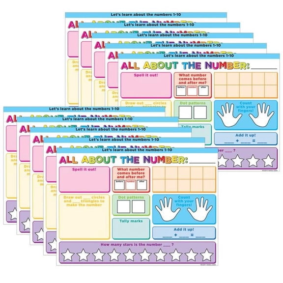 All About the Number Smart Poly Poster Mat - Pack of 10