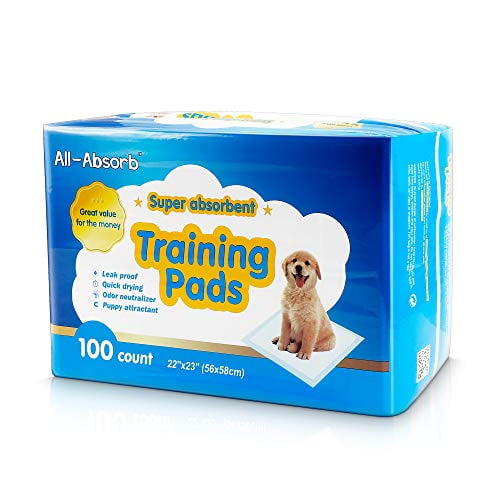 Large Blue Ultra Absorbent Puppy Training Pads, 100 Count