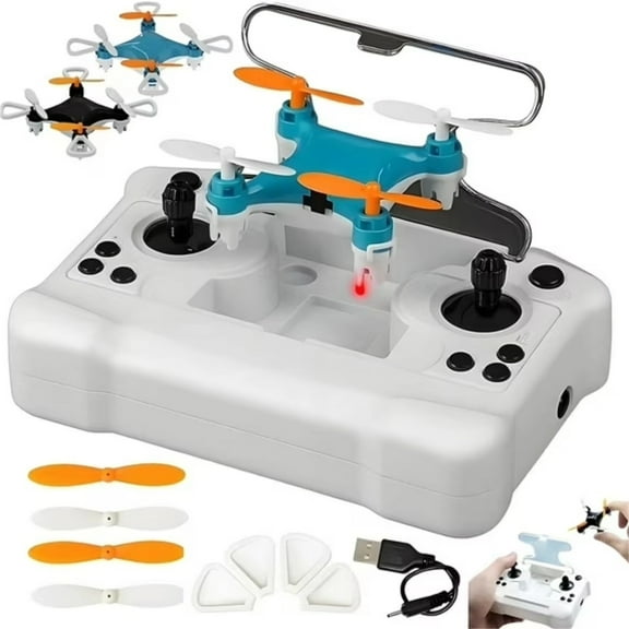 All-Ages Easy Stunt Flights Mini Drone (Blue) – 360° Tricks & 3D Rotation, Beginner 4-Axis Anti-Drop Drone with LED, Ultra-Compact Portable Christmas Gift