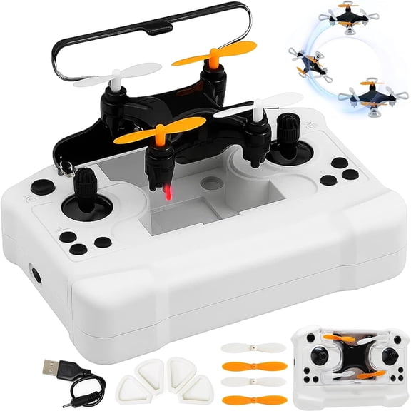 All-Ages Mini Drone with Easy Stunt Flights & 360° Tricks - Perfect Beginner-Friendly Flyer, Mini Drone for Kids with LED & Altitude Hold, Propeller Protection, 360° Flips, Indoor & Outdoor Fun(BK)