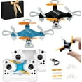 thumbnail image 1 of All-Ages Mini Drone with Easy Stunt Flights & 360° Tricks - Perfect Beginner-Friendly Flyer, One-Key Tricks, Mini Drone for Kids with LED & Altitude Hold & Propeller Protection (Blue+BK), 1 of 8