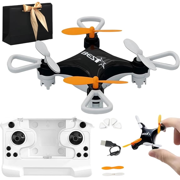 All-Ages Mini Drone with Easy Stunt Flights & 360° Tricks - Perfect Beginner-Friendly Flyer, One-Key Tricks, Mini Drone for Kids with LED & Altitude Hold & Propeller Protection For In/Outdoor (Black)