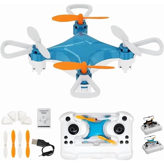All-Ages Mini Drone with Easy Stunt Flights & 360° Tricks - Perfect Beginner-Friendly Flyer, Small Indoor 4-Axis Quadcopter with LED Lights, One-Touch Takeoff Control & Aerobatic Flip Toy (Blue)
