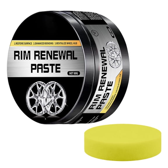 All Alloy Compatible Rim Renewal Care Paste, Multi-Function Wheel Buff Polish Removes Scratches, Repairs Scuffs & Restores Shine