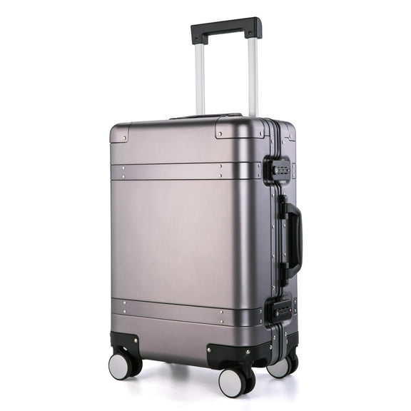 All Aluminum-magnesium Alloy 2020 New Desinger Luxury Entire Hard Metal Case 20" Carry-On Lugagge Gunmetal
