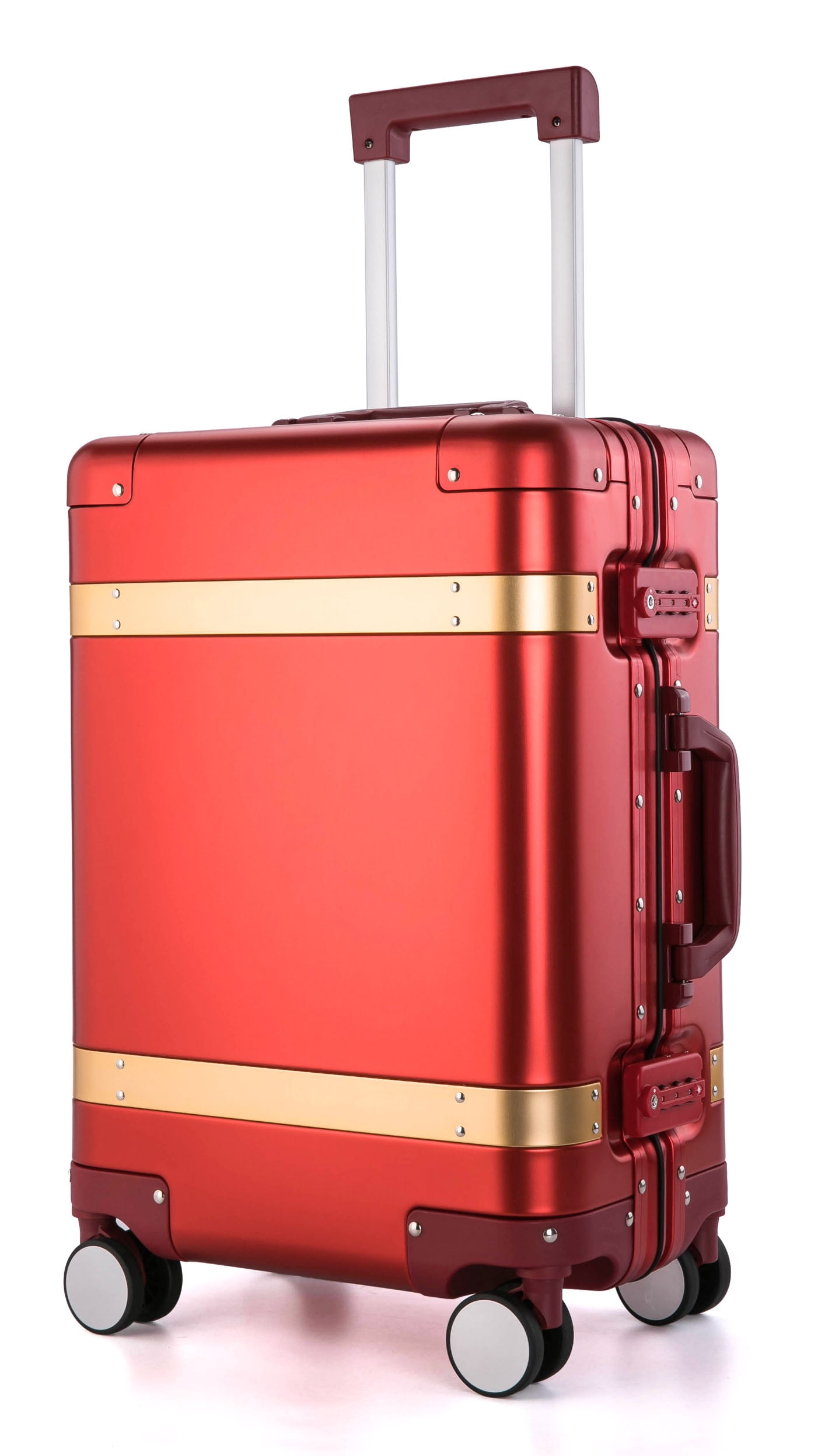All Aluminum-magnesium Alloy 2020 New Desinger Luxury Entire Hard Metal Case 20" Carry-On Lugagge Red