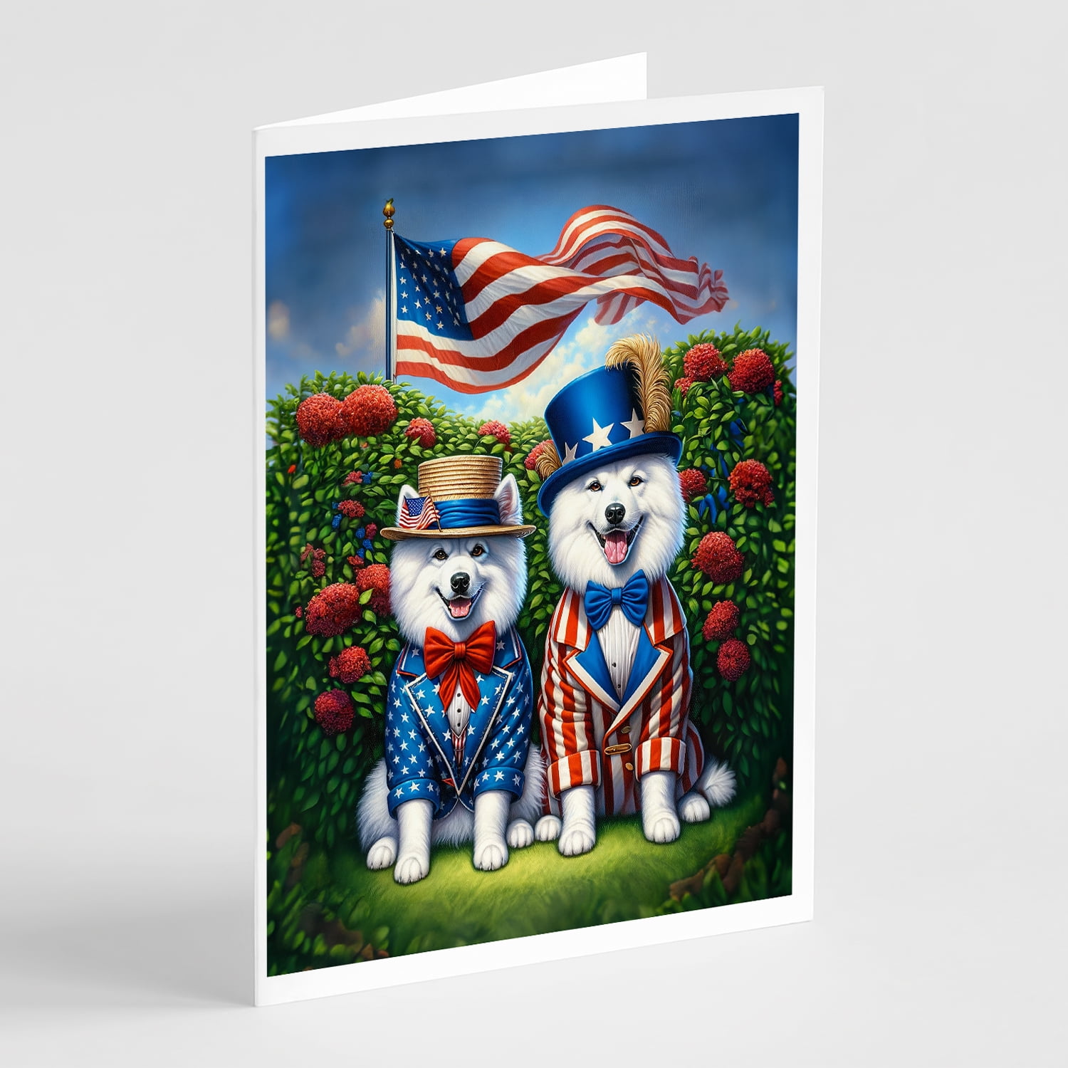 All American American Eskimo Greeting Cards Pack of 8 7 in x 5 in