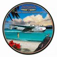 thumbnail image 1 of All American Art by Larry Grossman  Clipper Airplane Round Metal Sign, 1 of 1