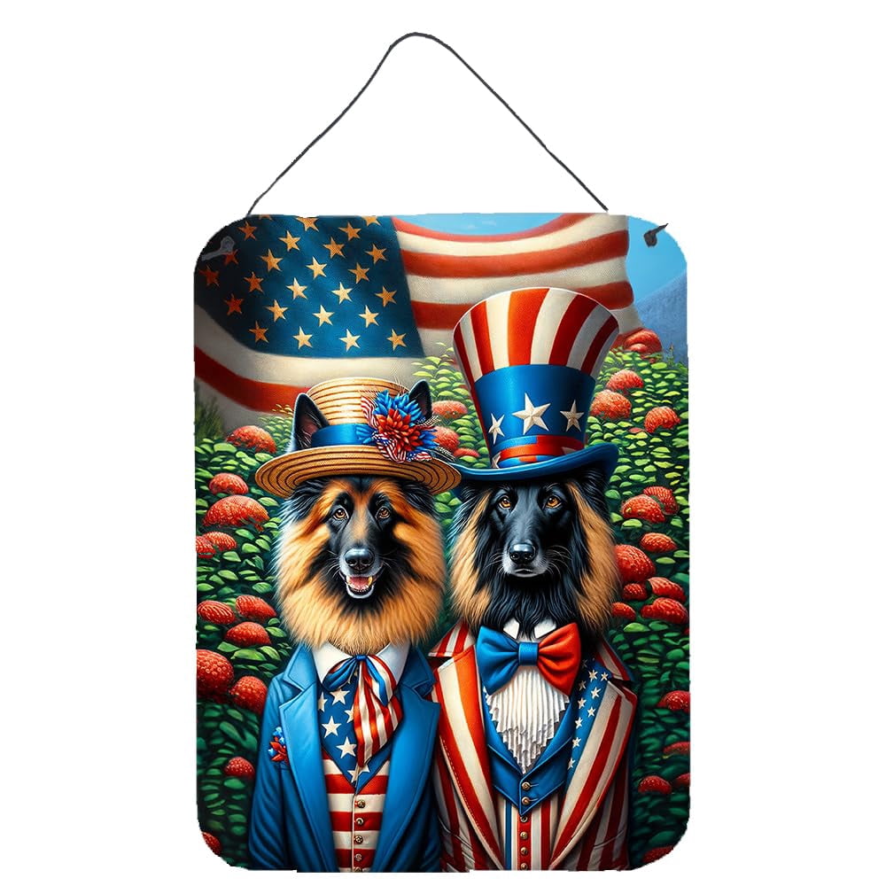 Caroline's Treasures All American Belgian Tervuren Wall or Door Hanging Prints Aluminum Metal Sign Kitchen Wall Bar Bathroom Plaque Home Decor Front Door Plaque, 12x16, Multicolor