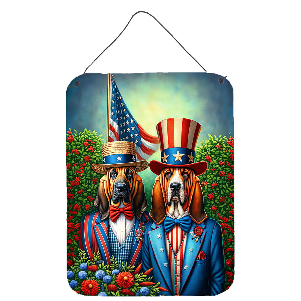 All American Bloodhound Wall or Door Hanging Prints 12 in x 16 in