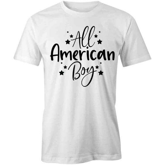 All American Boy T-Shirt | Patriotic American White Tee Gift