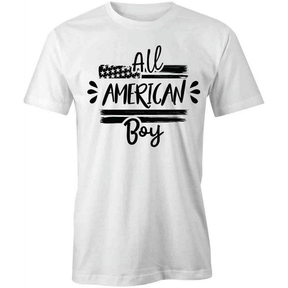 All American Boy T-Shirt | Patriotic American White Tee Gift