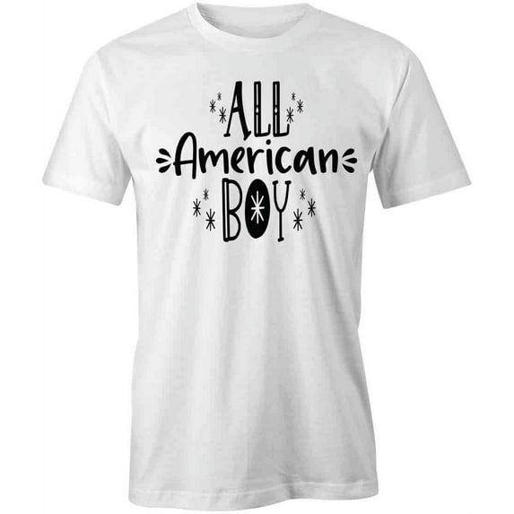 All American Boy T-Shirt | Patriotic American White Tee Gift