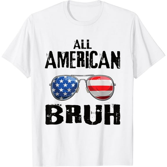 All American Bruh 4th Of July Boys Patriotic Teens Kids T-Shirt100% cotton